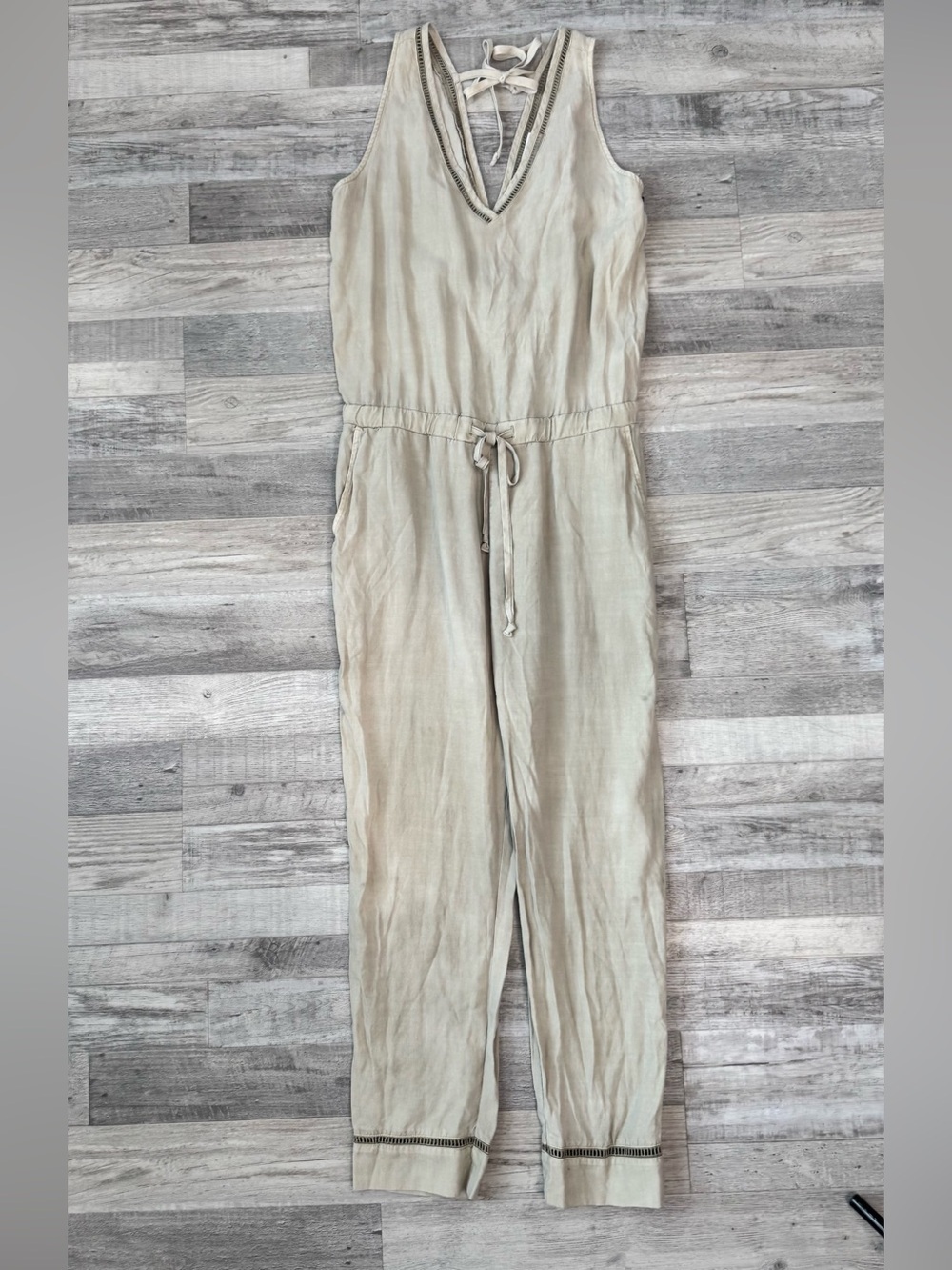 Bella Dahl NWT Light Green Sleeveless Jumpsuit Size Small Drawstring A36